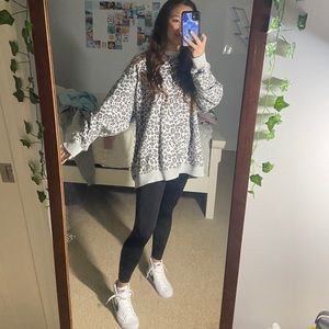 American Eagle leopard print sweatshirt